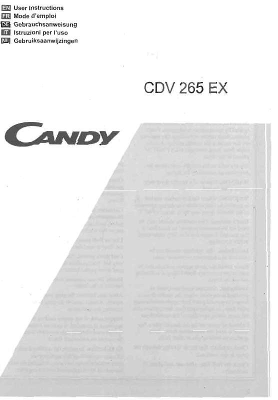 Guide utilisation  CANDY CDV 265 EX  de la marque CANDY