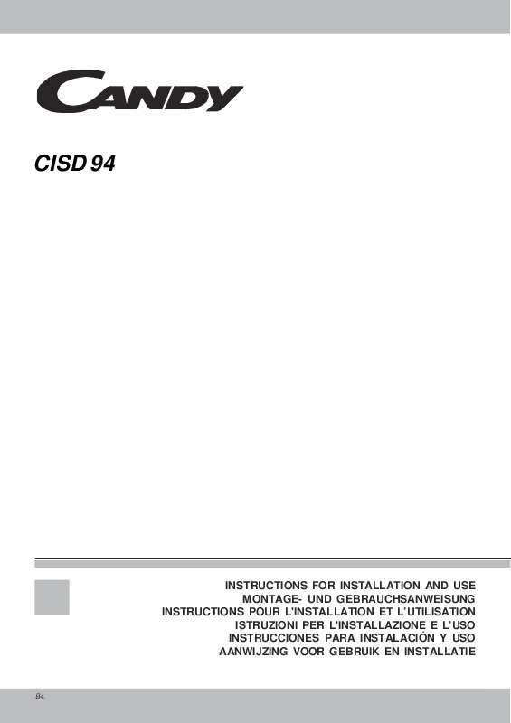 Guide utilisation  CANDY CISD 94  de la marque CANDY