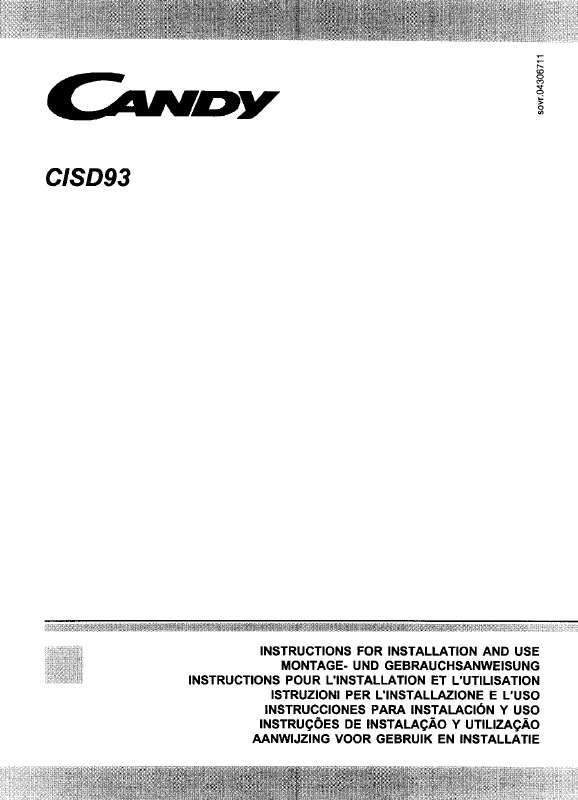 Guide utilisation  CANDY CISD93  de la marque CANDY