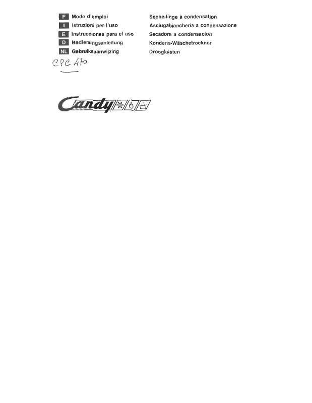 Guide utilisation  CANDY CPC 470  de la marque CANDY