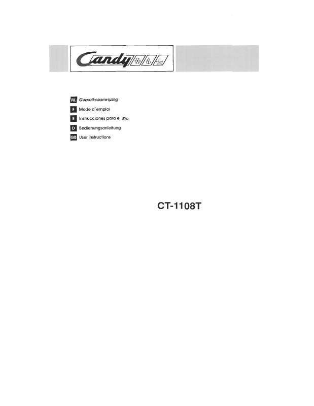 Guide utilisation  CANDY CT-1108 T  de la marque CANDY