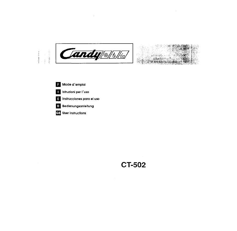 Guide utilisation  CANDY CT-502  de la marque CANDY