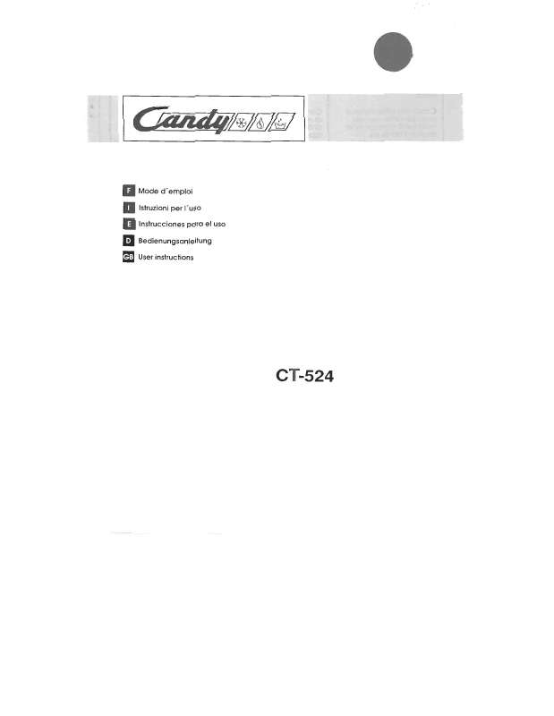 Guide utilisation  CANDY CT-524  de la marque CANDY
