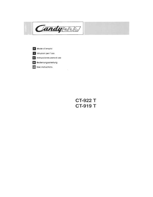 Guide utilisation  CANDY CT-919 T  de la marque CANDY