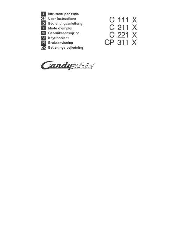 Guide utilisation  CANDY C111X  de la marque CANDY