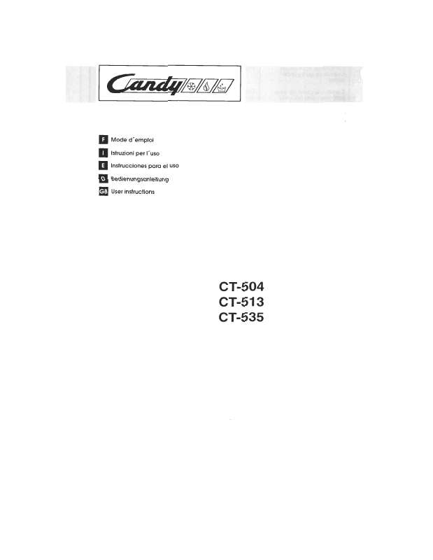 Guide utilisation  CANDY CT 513  de la marque CANDY
