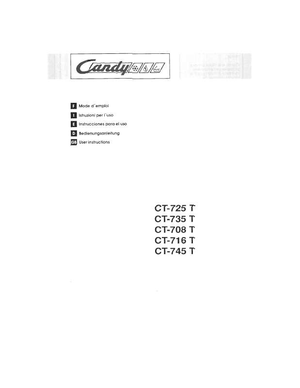Guide utilisation  CANDY CT 708  de la marque CANDY