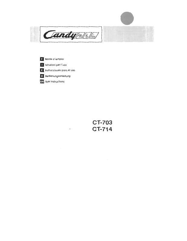 Guide utilisation  CANDY CT 714  de la marque CANDY