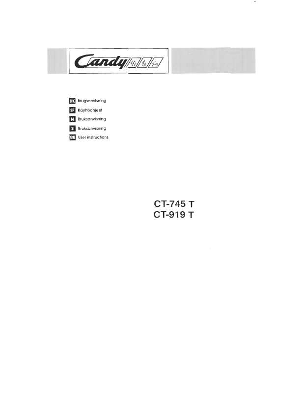 Guide utilisation  CANDY CT 919  de la marque CANDY