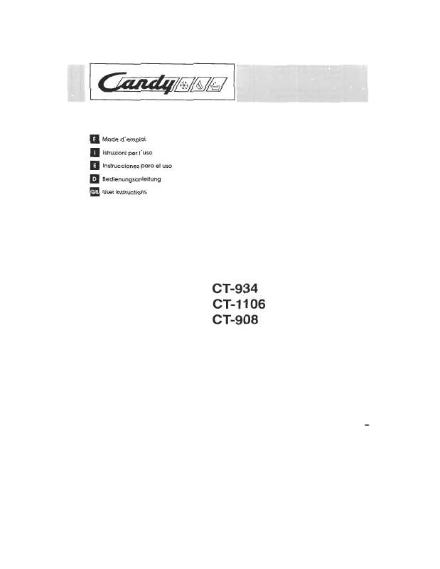 Guide utilisation  CANDY CT 934  de la marque CANDY