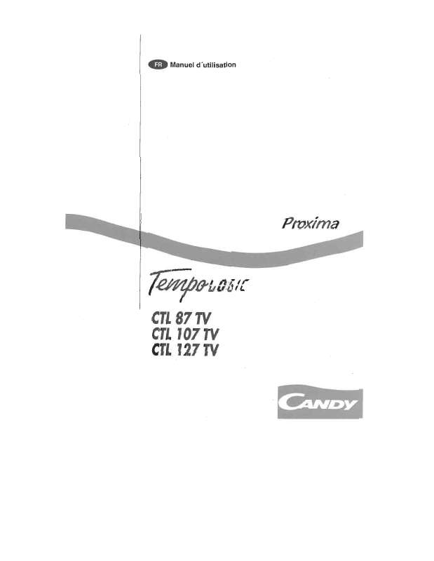 Guide utilisation  CANDY CTL 107 TV  de la marque CANDY