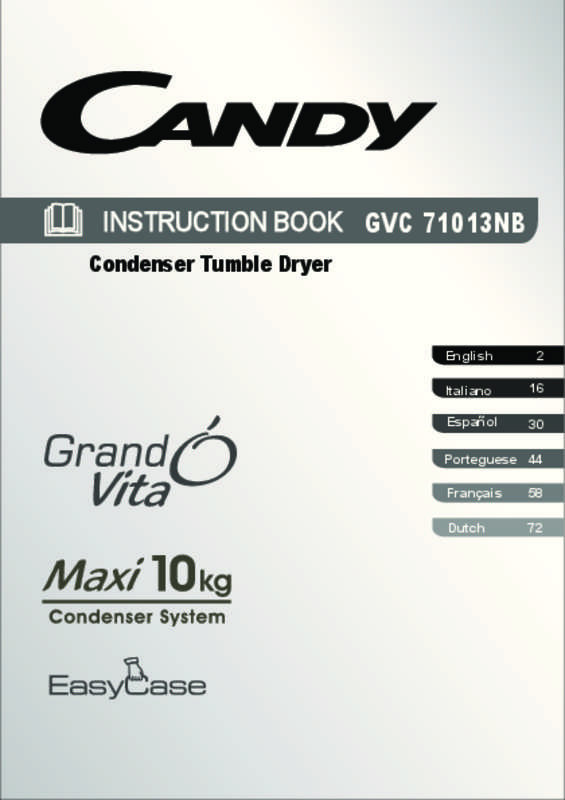 Guide utilisation  CANDY GVC 71013NB-  de la marque CANDY