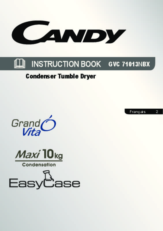 Guide utilisation  CANDY GVC 71013NBX-47  de la marque CANDY