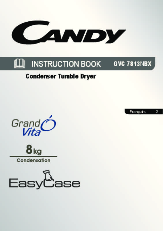 Guide utilisation  CANDY GVC 7813NBX-  de la marque CANDY