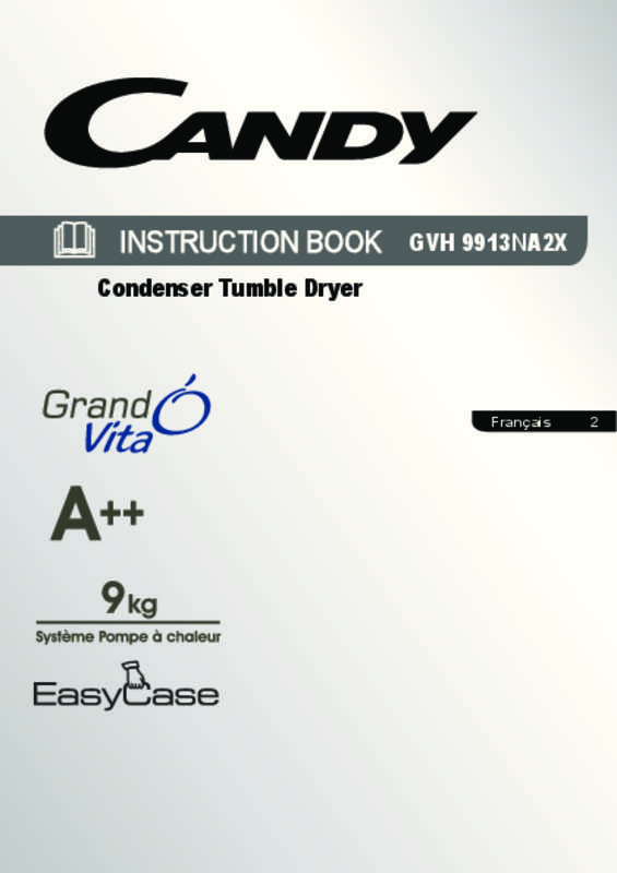 Guide utilisation  CANDY GVH 9913NA2X  de la marque CANDY