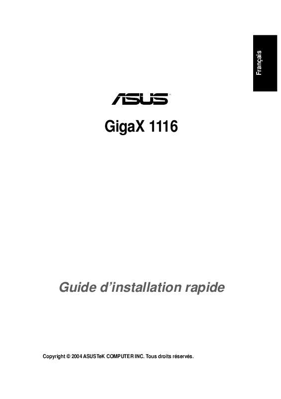 Guide utilisation  ASUS GIGAX 1116  de la marque ASUS