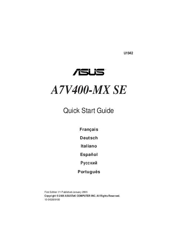 Guide utilisation ASUS A7V400-MX SE  de la marque ASUS