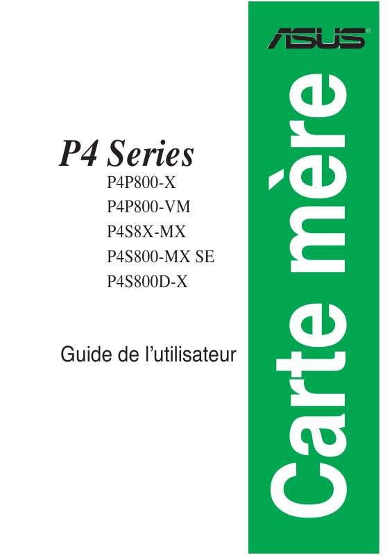 Guide utilisation  ASUS P4P800-X  de la marque ASUS