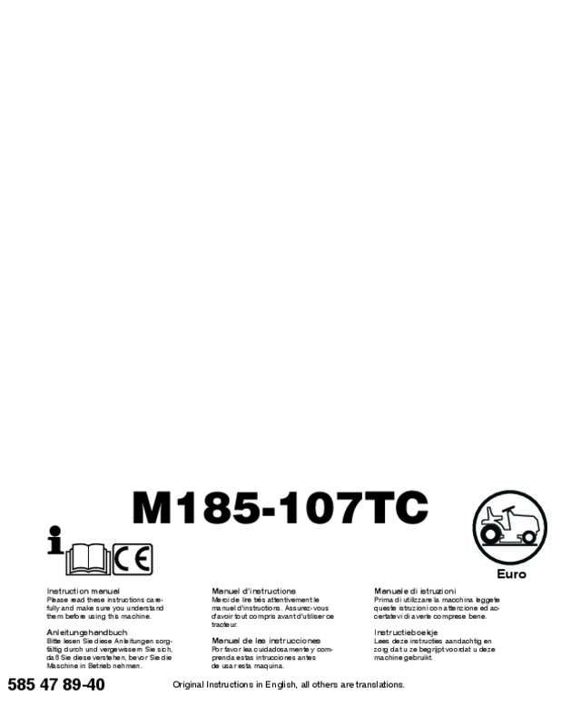 Guide utilisation MC CULLOCH M185107TC  de la marque MC CULLOCH