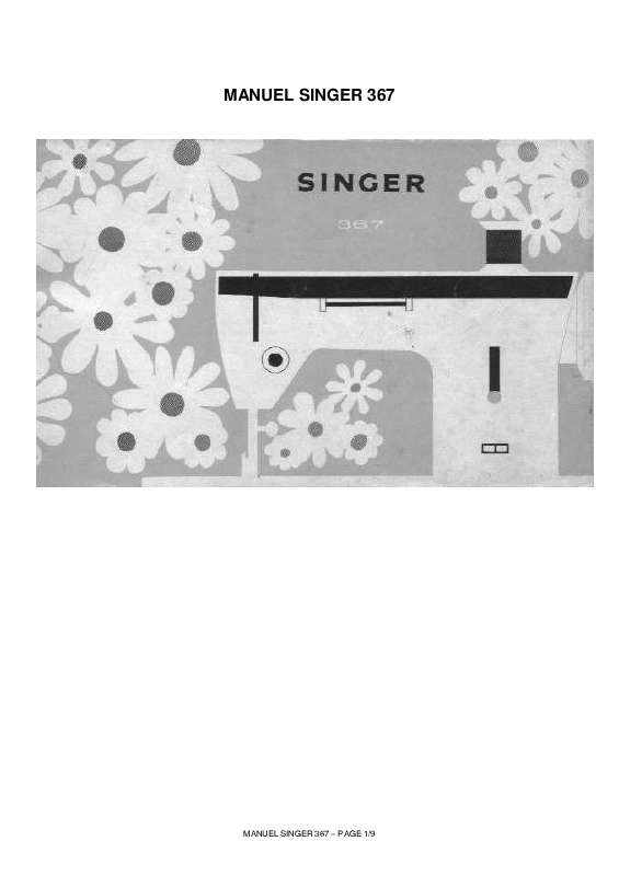 Guide utilisation SINGER 367  de la marque SINGER
