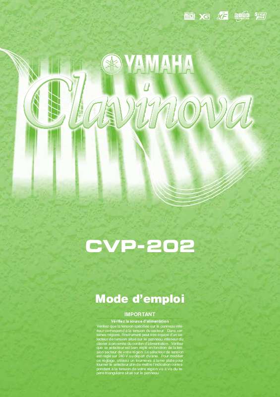 Guide utilisation YAMAHA CVP-202  de la marque YAMAHA
