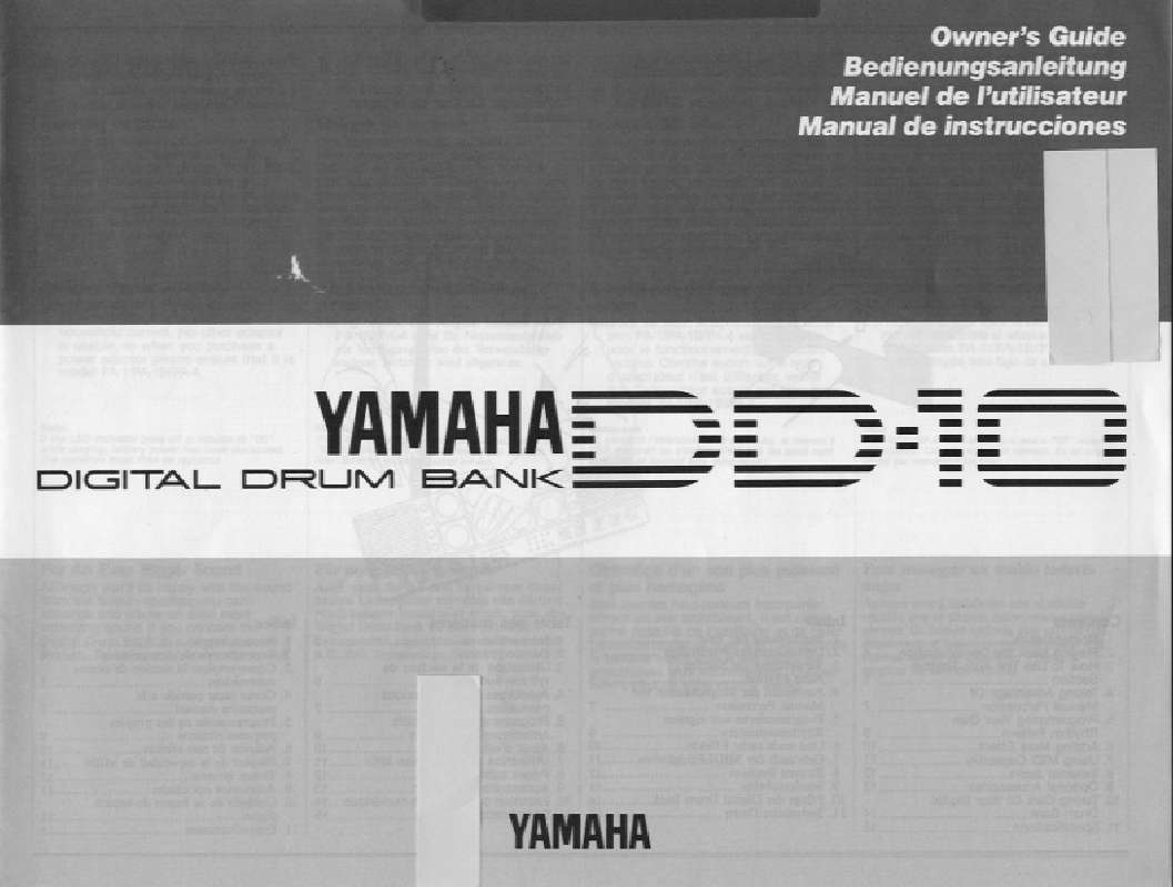 Guide utilisation  YAMAHA DD10  de la marque YAMAHA