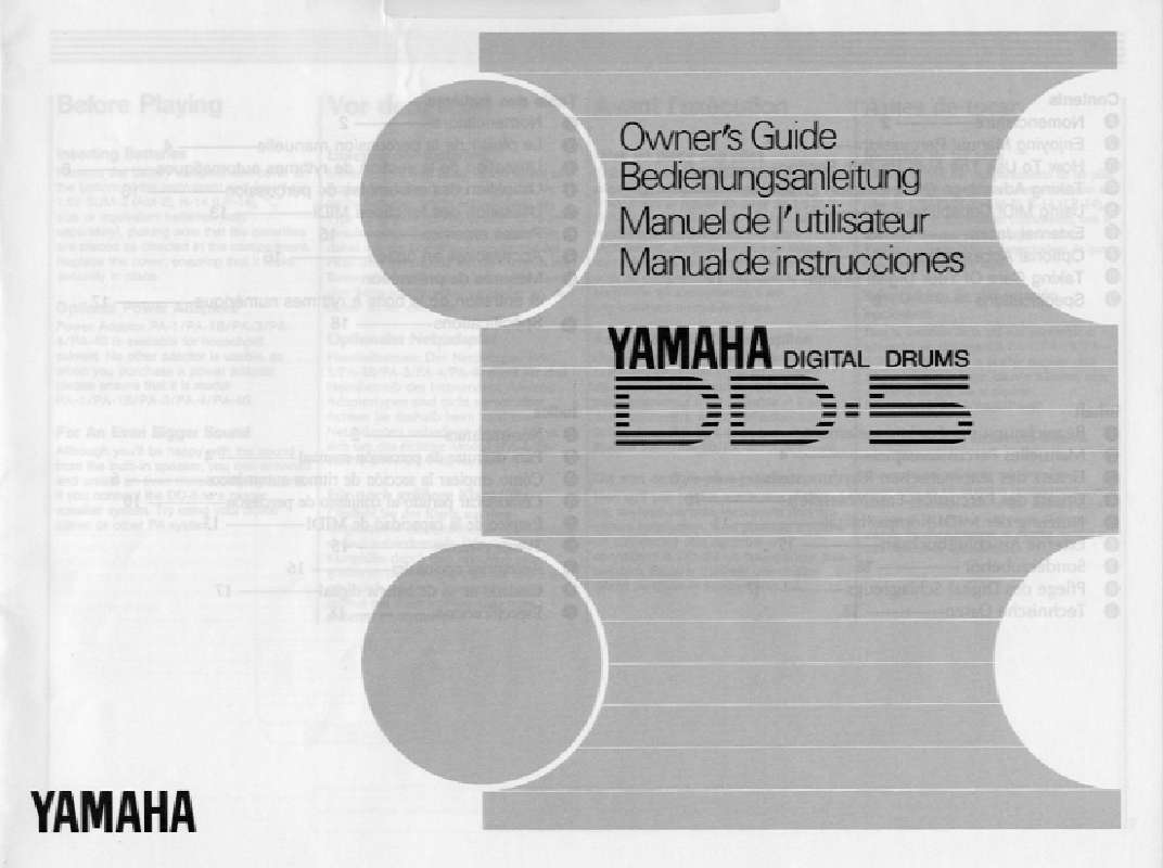 Guide utilisation  YAMAHA DD5  de la marque YAMAHA