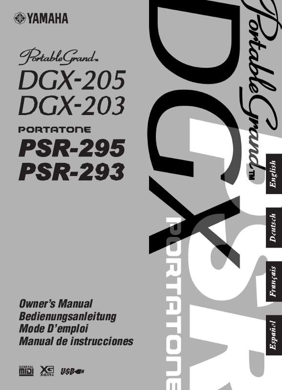 Guide utilisation  YAMAHA DGX-205  de la marque YAMAHA