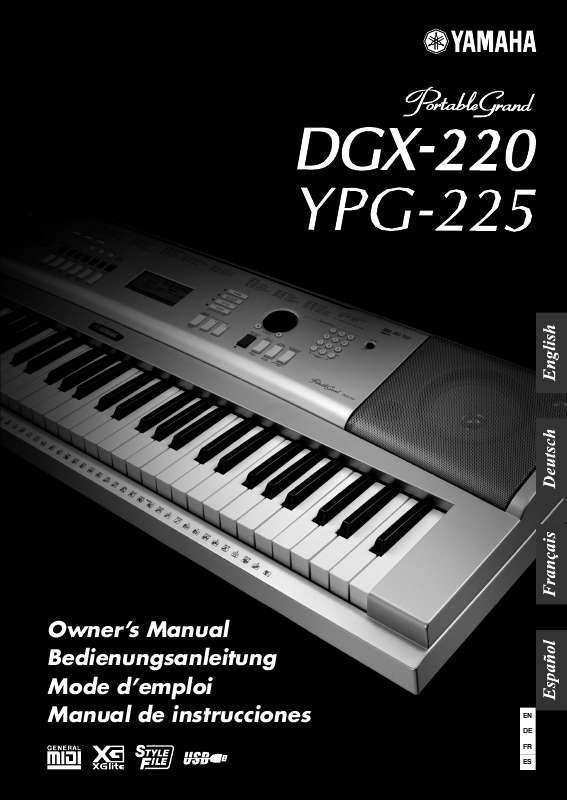 Guide utilisation  YAMAHA DGX-220  de la marque YAMAHA