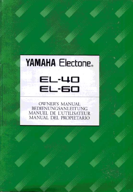 Guide utilisation  YAMAHA EL60  de la marque YAMAHA