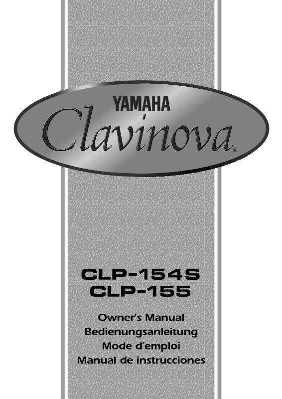 Guide utilisation YAMAHA CLP-155-CLP-154S  de la marque YAMAHA