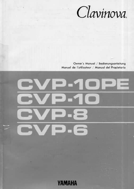 Guide utilisation YAMAHA CVP-10PE-CVP-10-CVP-8-CVP-6  de la marque YAMAHA