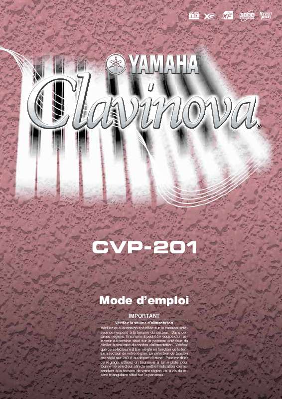 Guide utilisation YAMAHA CVP-201  de la marque YAMAHA