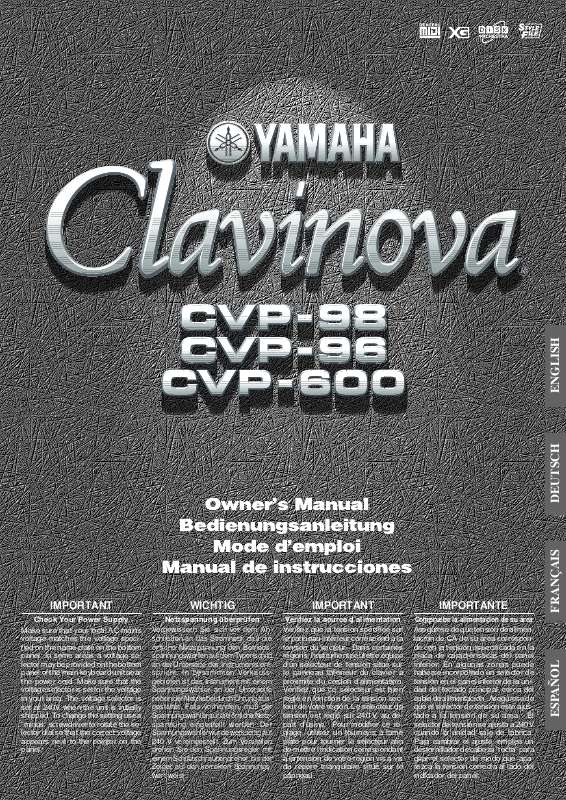 Guide utilisation YAMAHA CVP-98-CVP-96-CVP-600  de la marque YAMAHA