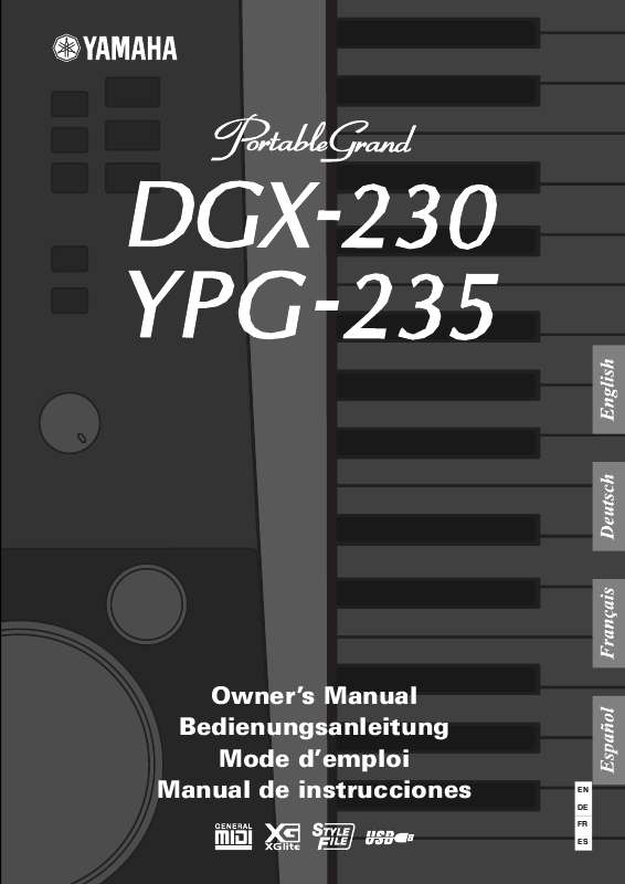 Guide utilisation YAMAHA DGX-230 YPG-235  de la marque YAMAHA