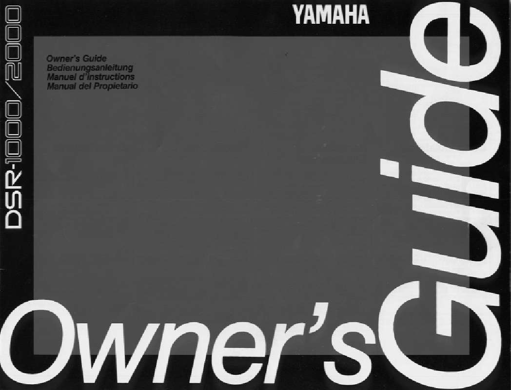Guide utilisation YAMAHA DSR-2000-DSR-1000  de la marque YAMAHA