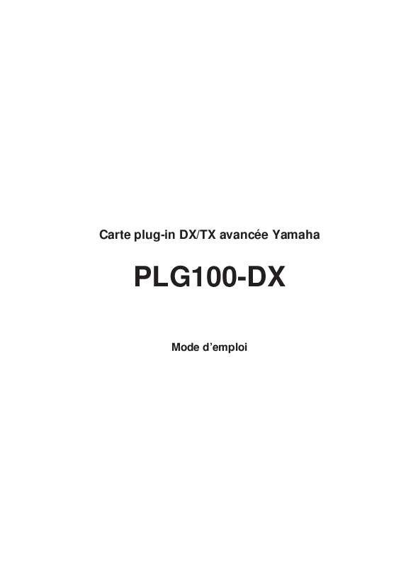 Guide utilisation YAMAHA PLG100-DX  de la marque YAMAHA