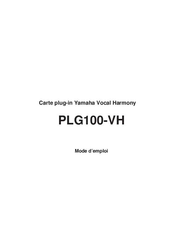 Guide utilisation YAMAHA PLG100-VH  de la marque YAMAHA