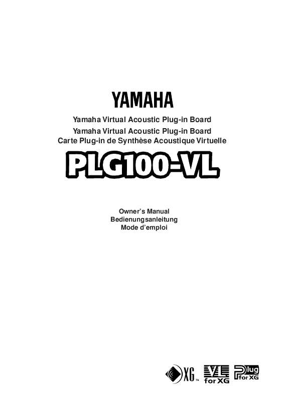 Guide utilisation YAMAHA PLG100-VL  de la marque YAMAHA