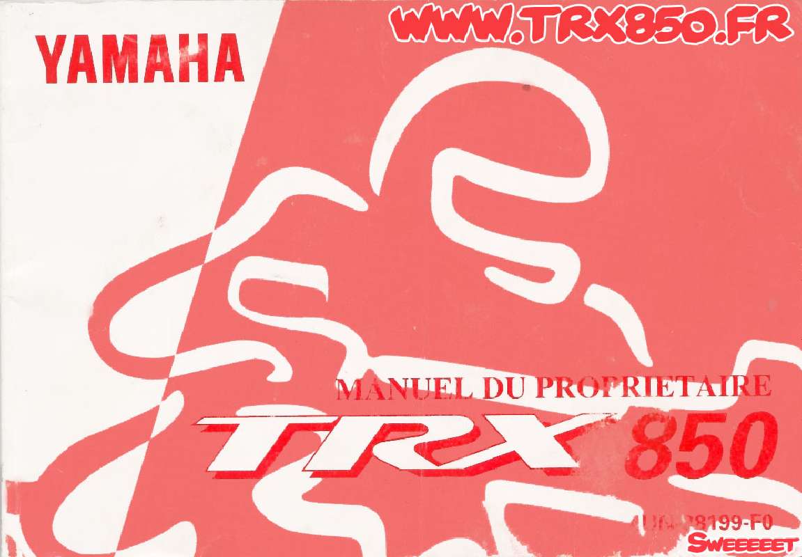 Guide utilisation  YAMAHA TRX 850  de la marque YAMAHA