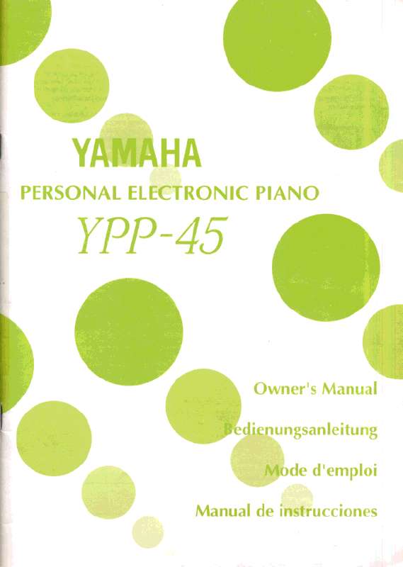 Guide utilisation YAMAHA YPP-45  de la marque YAMAHA