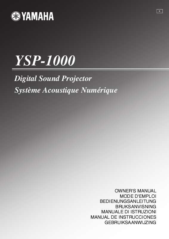 Guide utilisation  YAMAHA YSP-1000  de la marque YAMAHA