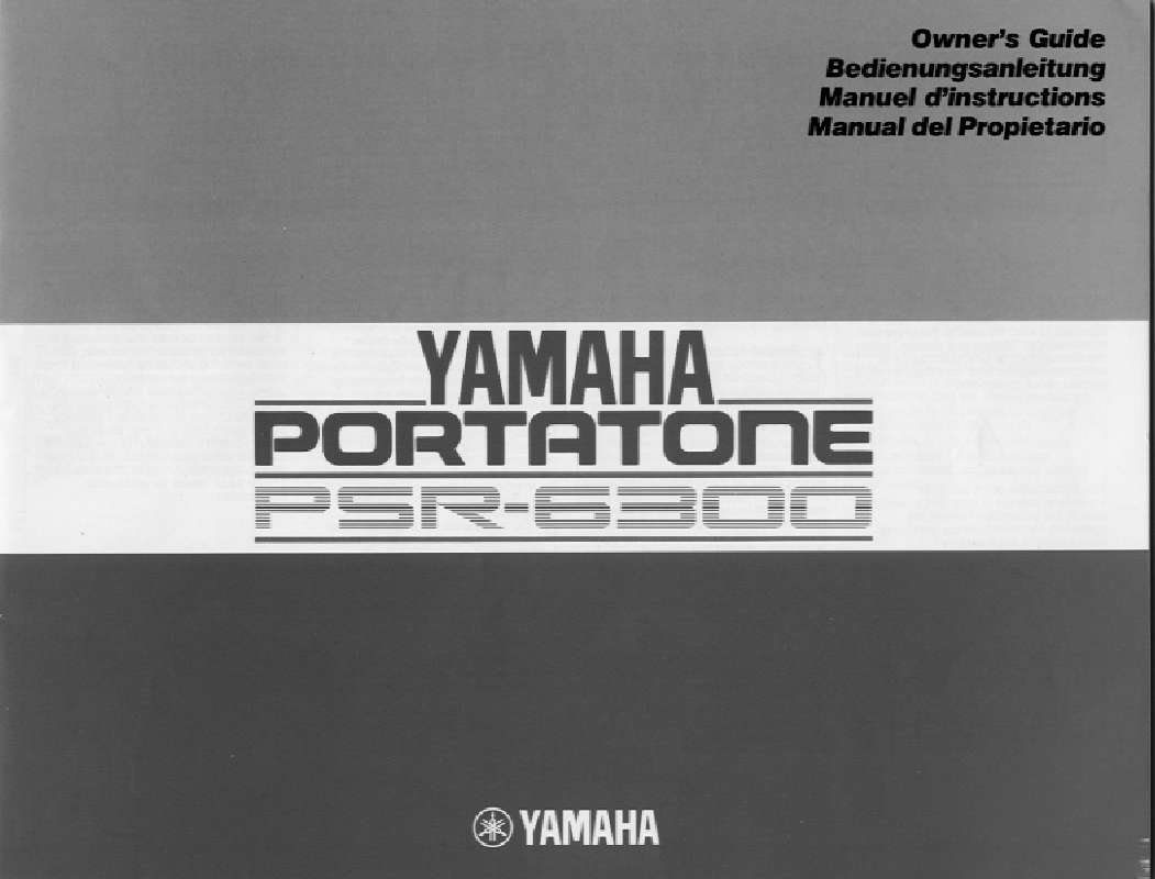 Guide utilisation  YAMAHA PORTATONE PSR-6300  de la marque YAMAHA