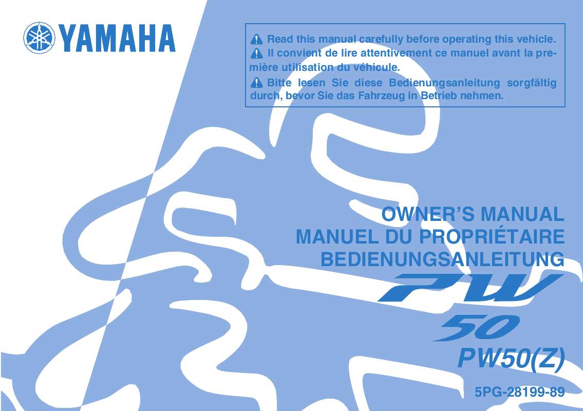 Guide utilisation  YAMAHA PW50  de la marque YAMAHA