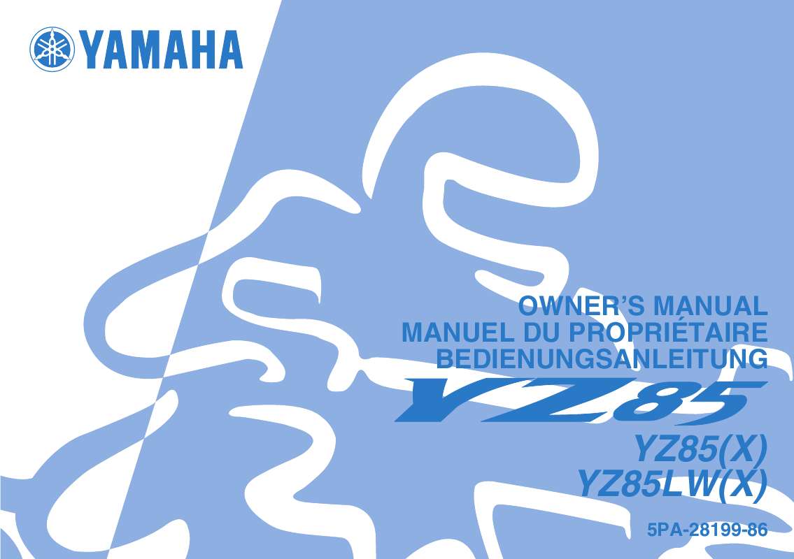 Guide utilisation  YAMAHA YZ85  de la marque YAMAHA