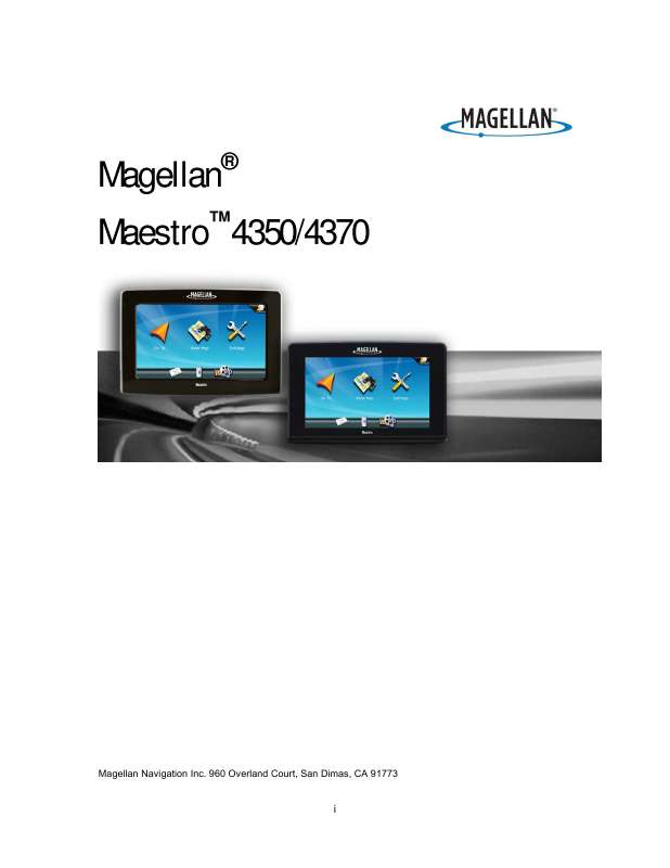 Guide utilisation MAGELLAN MAESTRO 4370  de la marque MAGELLAN