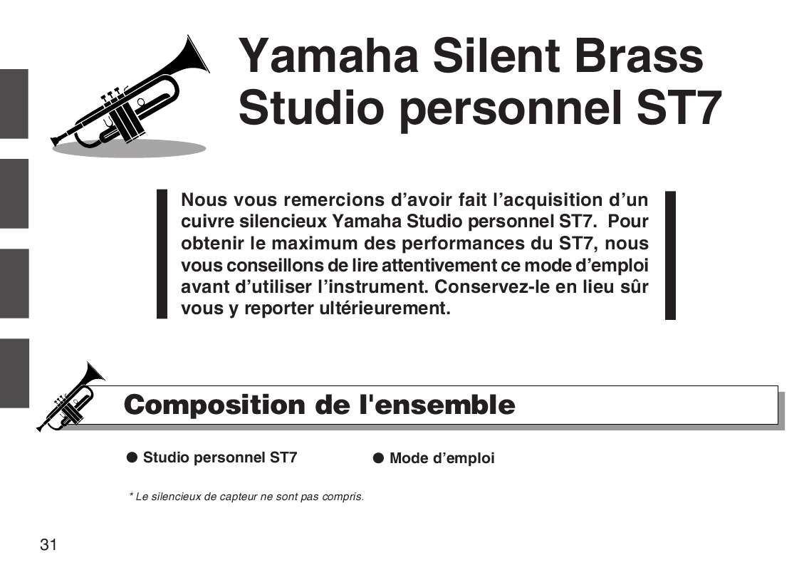 Guide utilisation YAMAHA SILENT BRASS PERSONAL STUDIO ST-7  de la marque YAMAHA