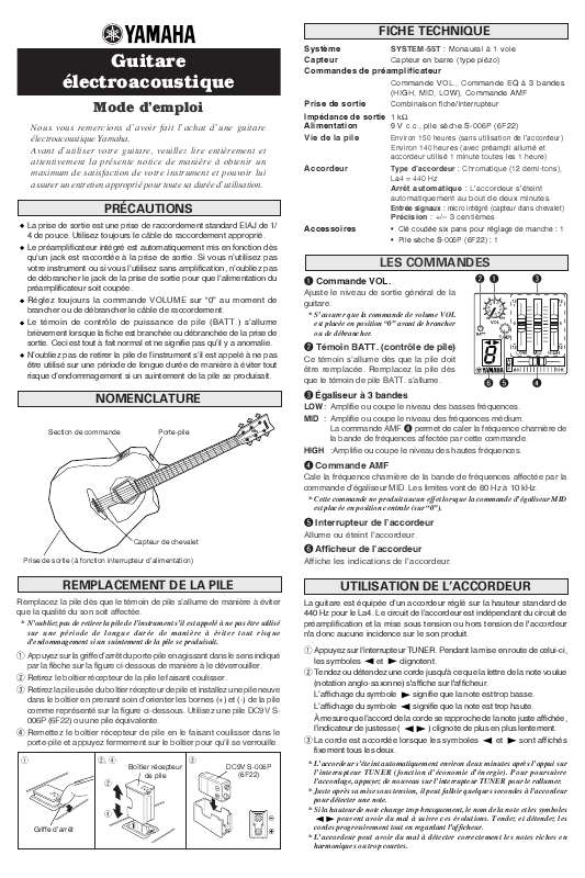 Guide utilisation YAMAHA FGX720SC  de la marque YAMAHA