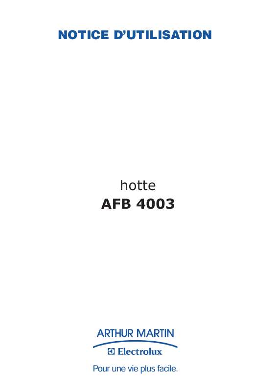 Guide utilisation ARTHUR MARTIN AFB4003X de la marque ARTHUR MARTIN