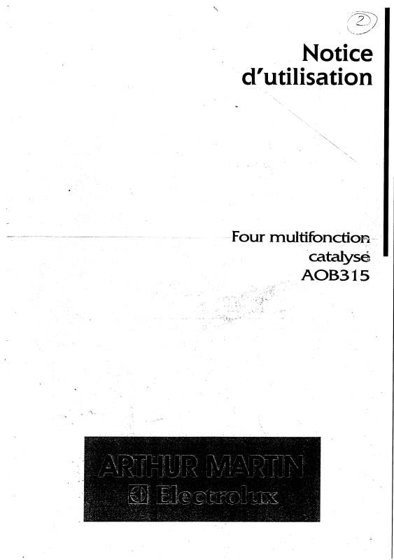 Guide utilisation ARTHUR MARTIN AOB315W1 de la marque ARTHUR MARTIN